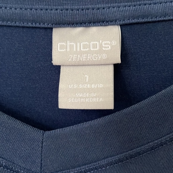 Very soft and light weight! Worn only once! Pretty color blue. Chicos size 1 - Picture 2 of 4